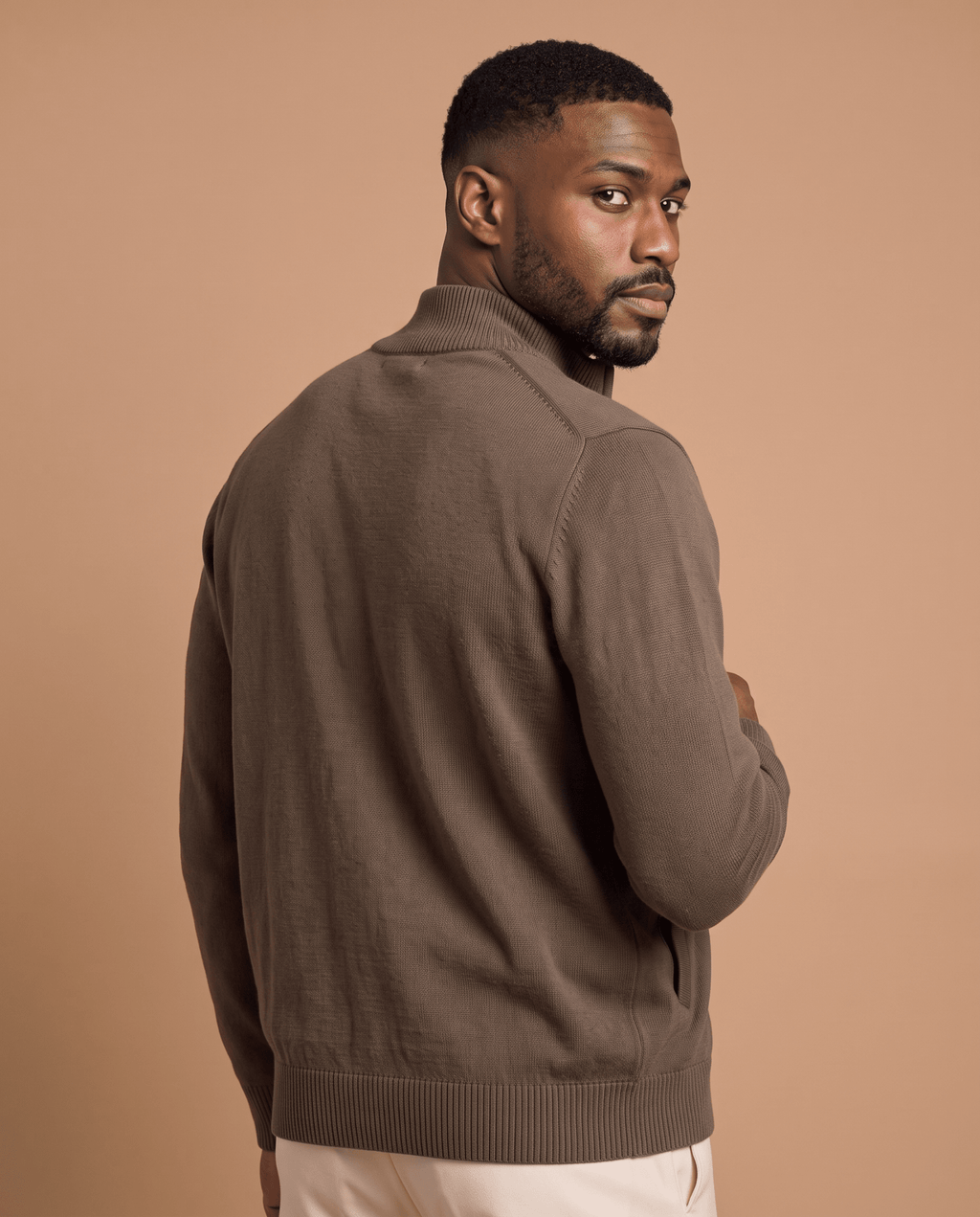 Brown Cardigan Zip - ELORO