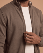 Brown Cardigan Zip - ELORO