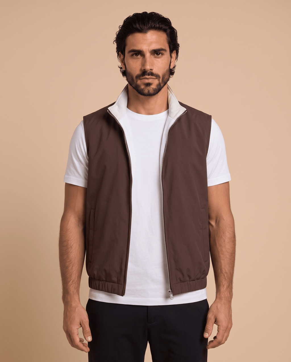 Brown Reversible Gilet - ELORO
