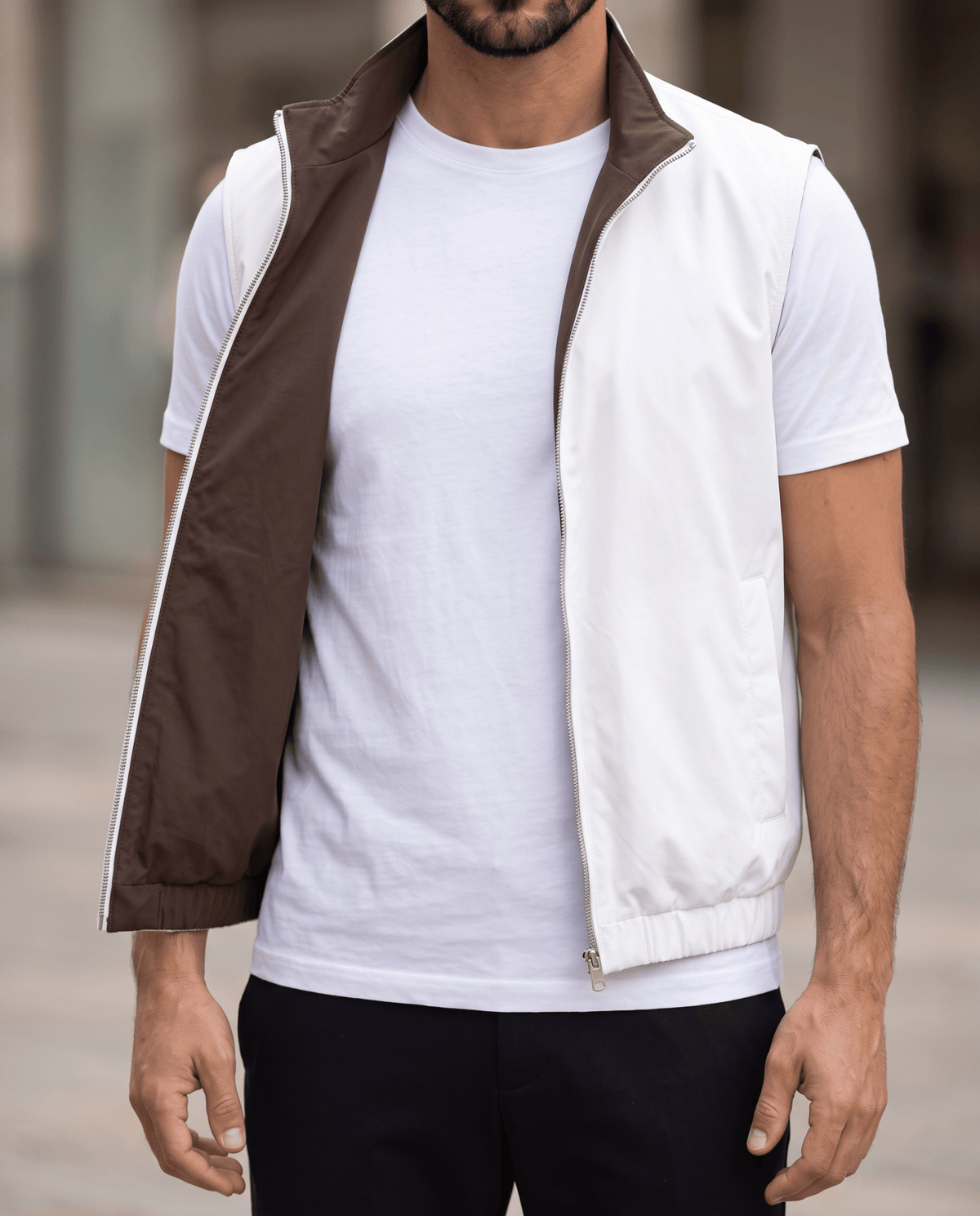 Brown Reversible Gilet - ELORO