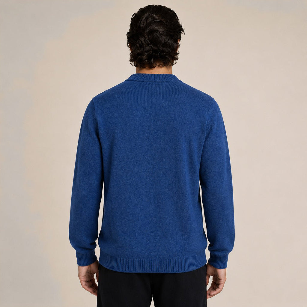 Button Wool Cardigan – Blue - ELORO