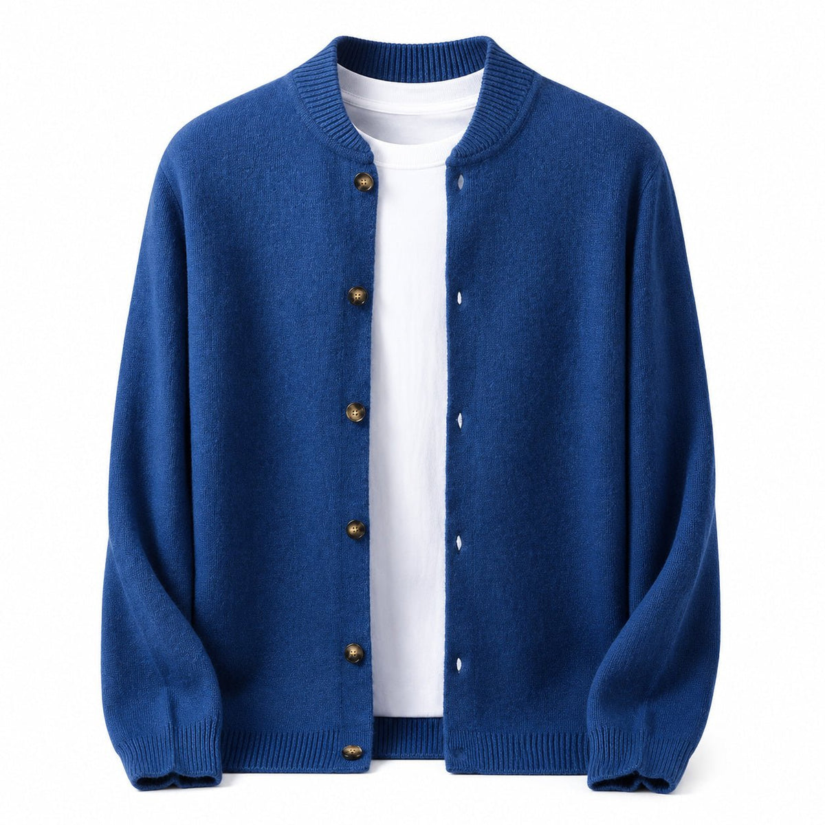 Button Wool Cardigan – Blue - ELORO