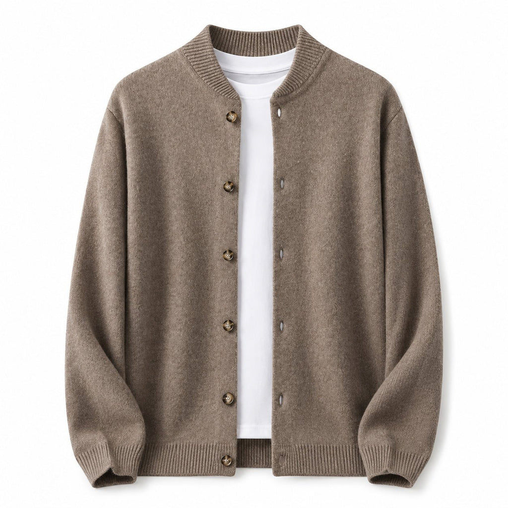 Button Wool Cardigan – Brown - ELORO