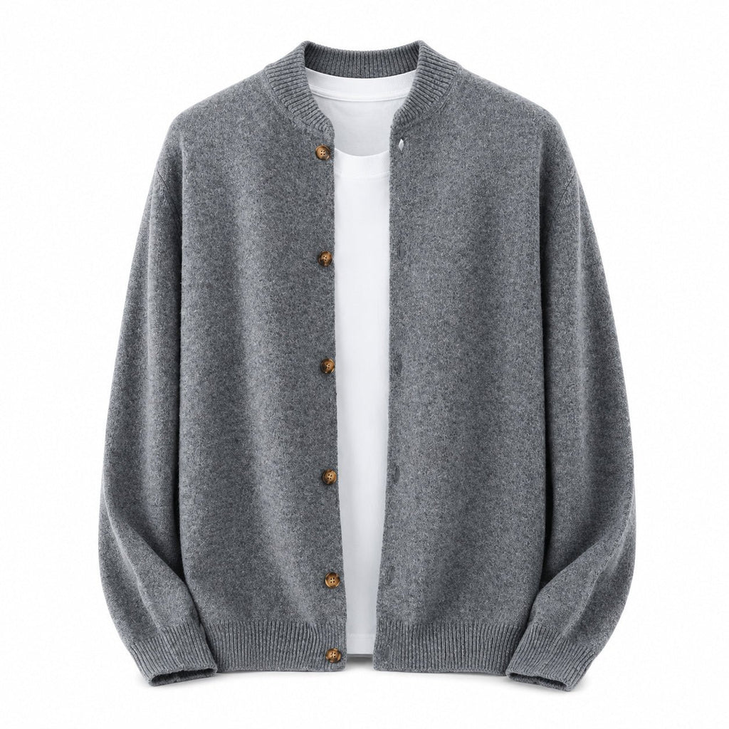 Button Wool Cardigan – Grey - ELORO