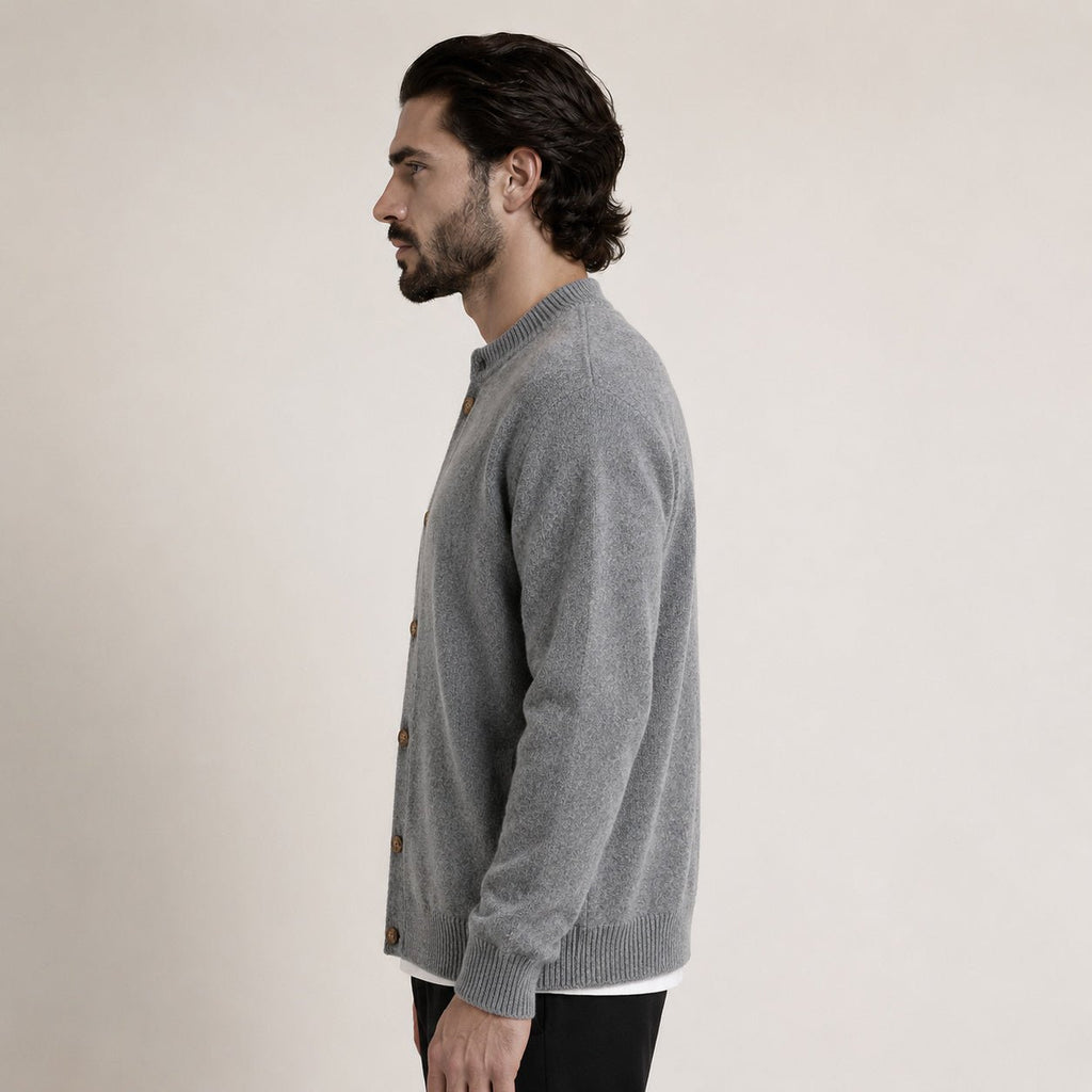 Button Wool Cardigan – Grey - ELORO