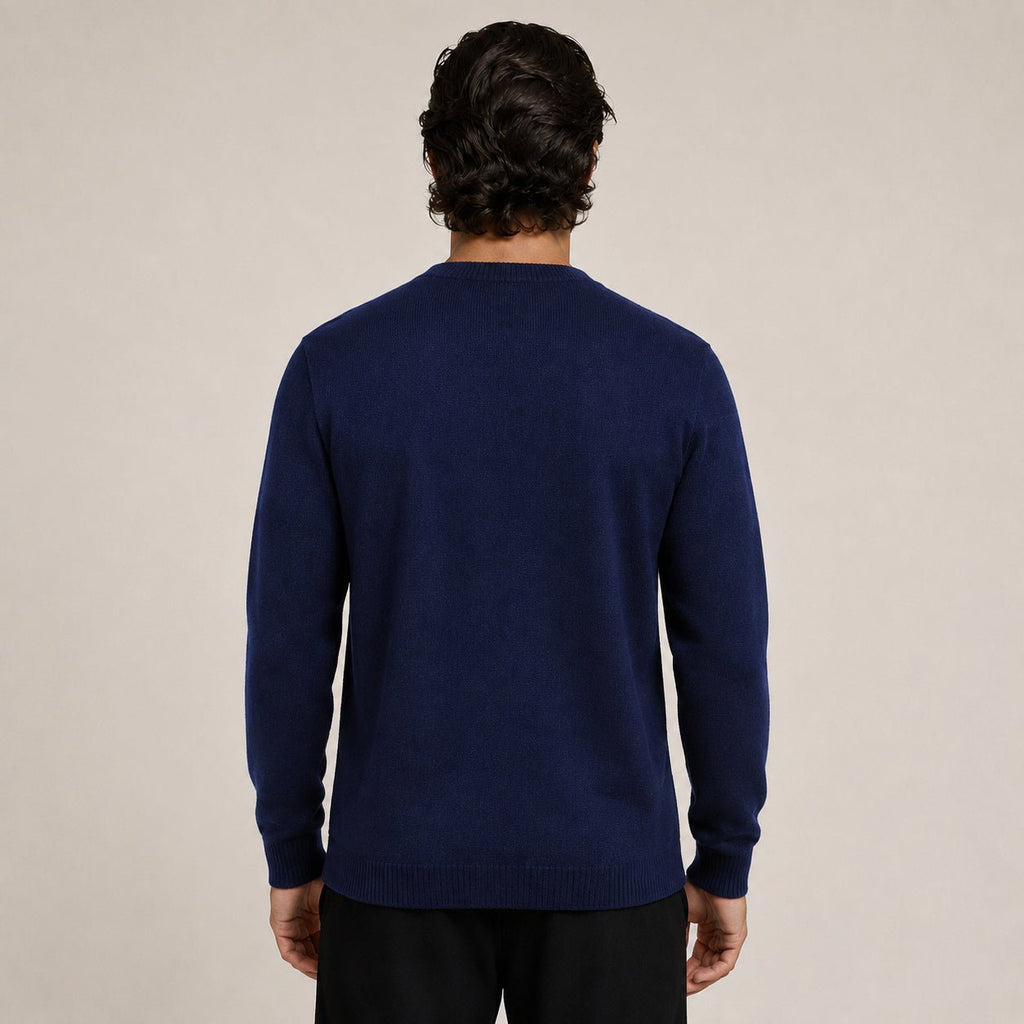 Button Wool Cardigan – Navy - ELORO