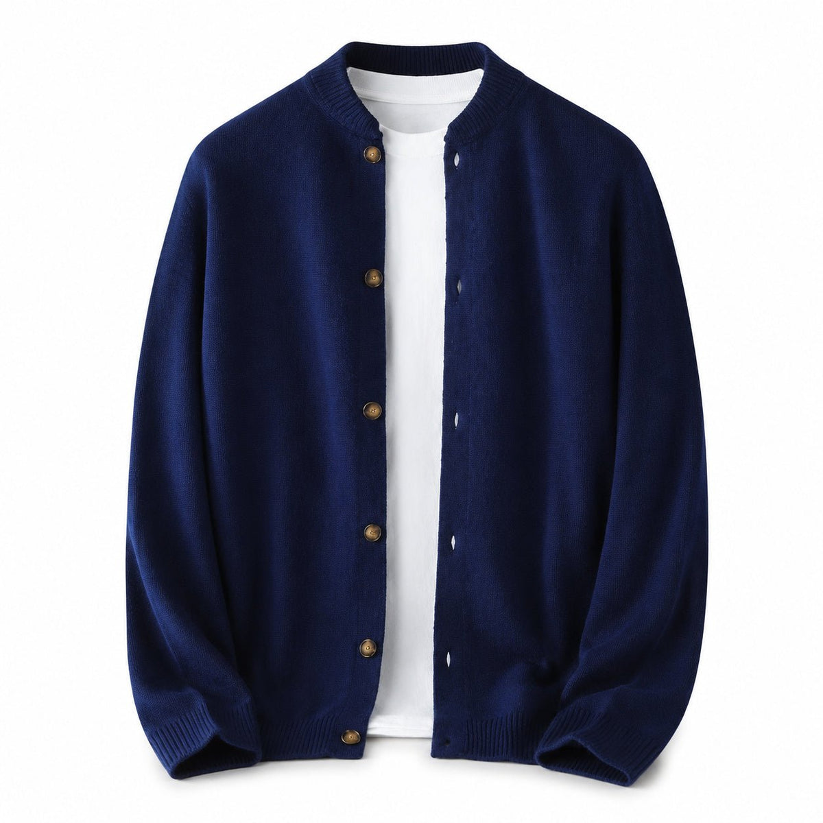 Button Wool Cardigan – Navy - ELORO
