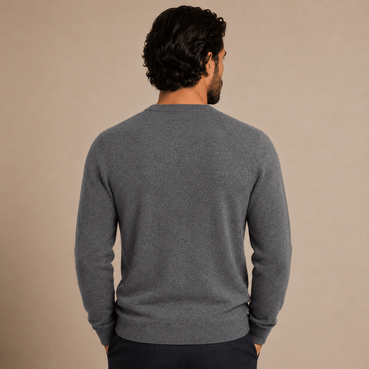 Cashmere Crewneck Sweater – Charcoal Grey - ELORO