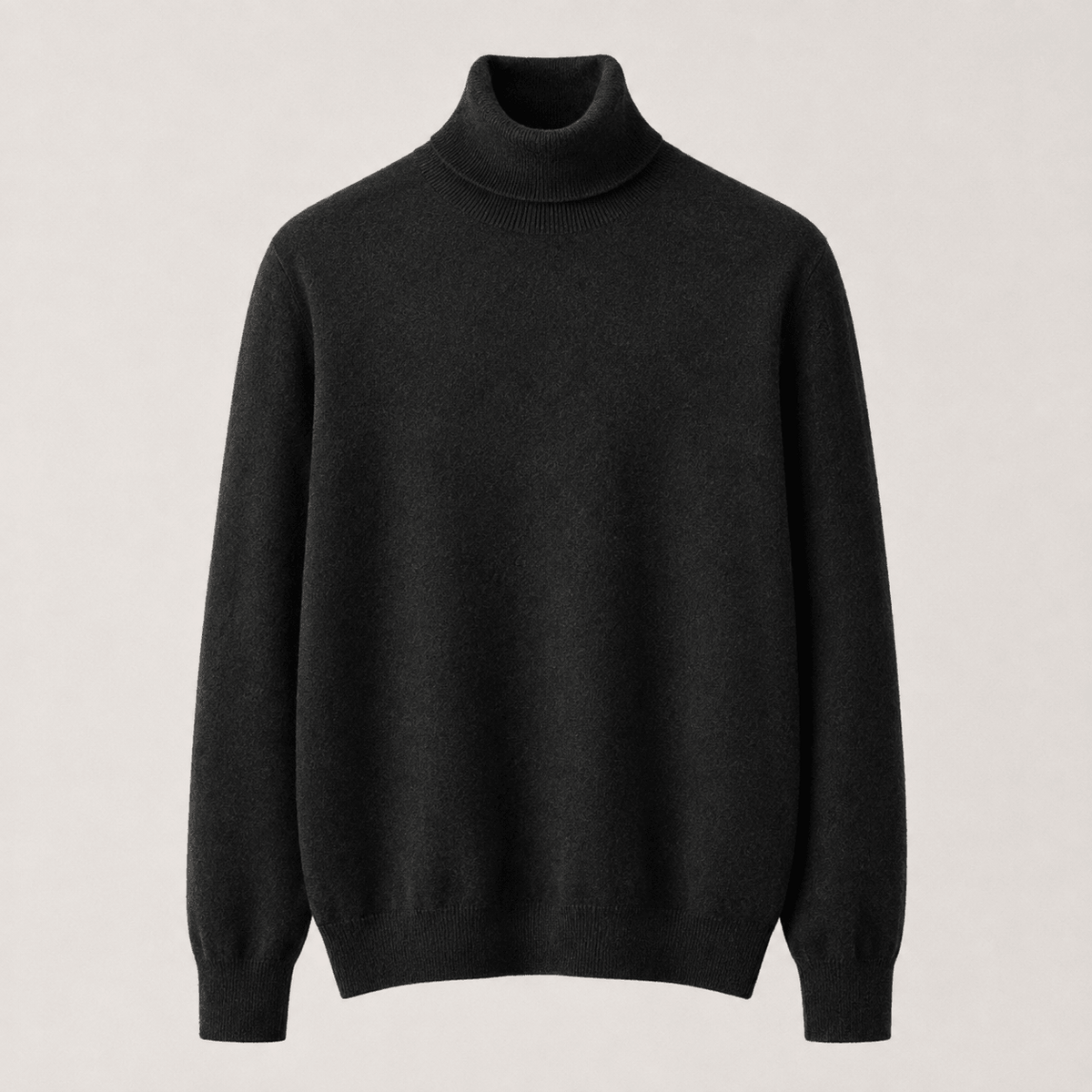 Cashmere Turtleneck Sweater – Black - ELORO