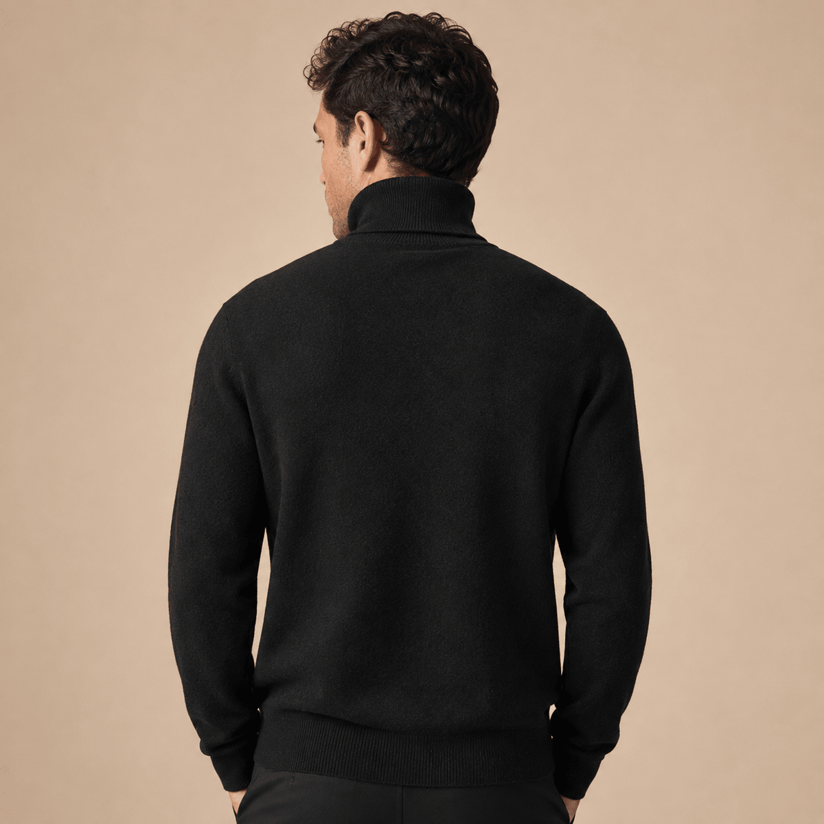 Cashmere Turtleneck Sweater – Black - ELORO