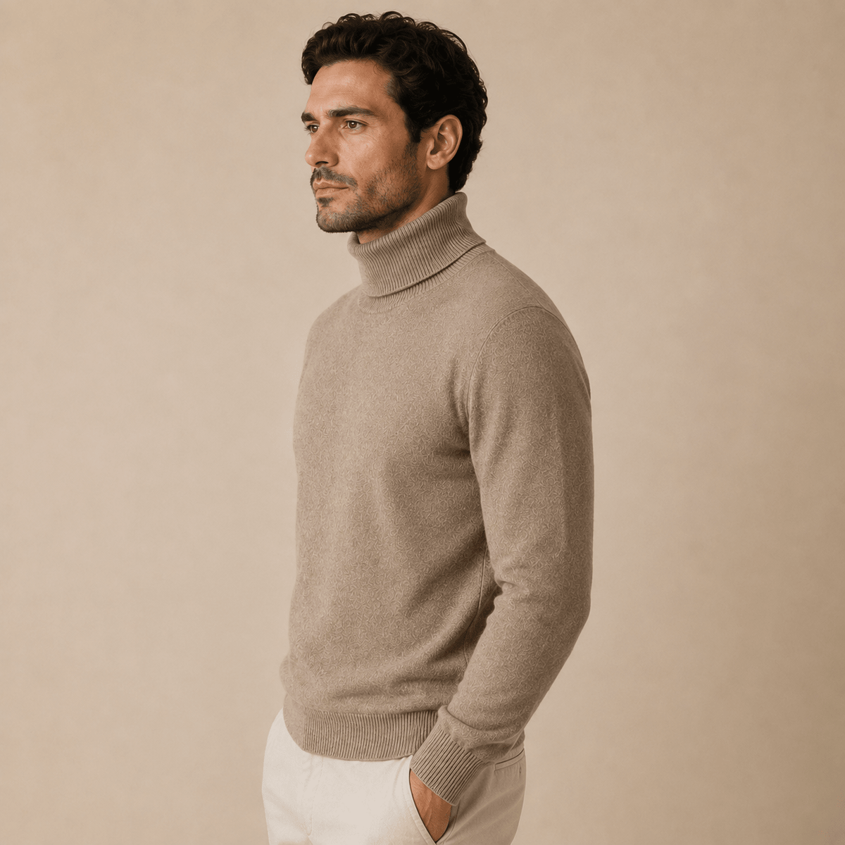 Cashmere Turtleneck Sweater – Camel - ELORO