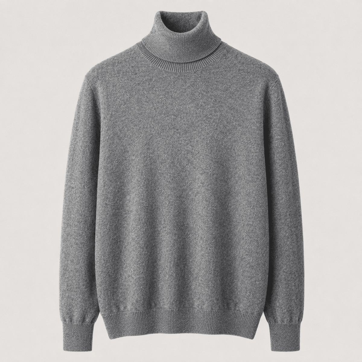 Cashmere Turtleneck Sweater – Grey - ELORO