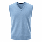 Cashmere V-Neck Sweater Vest – Sky Blue - ELORO