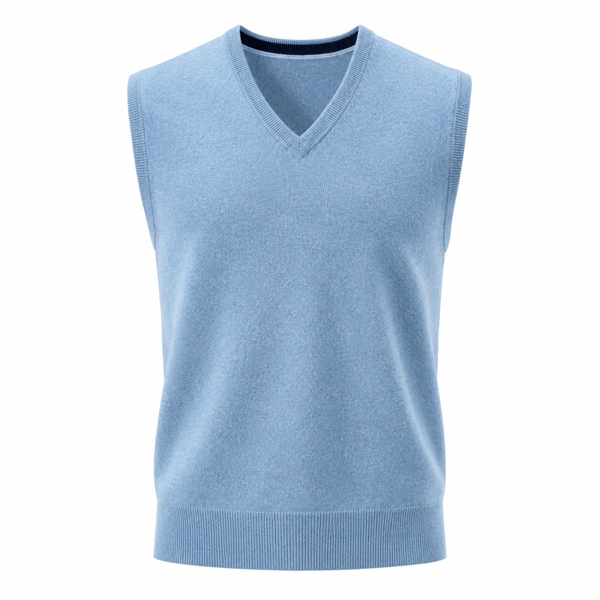 Cashmere V-Neck Sweater Vest – Sky Blue - ELORO