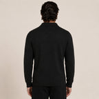 Collared Zip Wool Cardigan – Black - ELORO