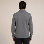 Contrast Quarter-Zip Wool Sweater – Grey & Blue - ELORO