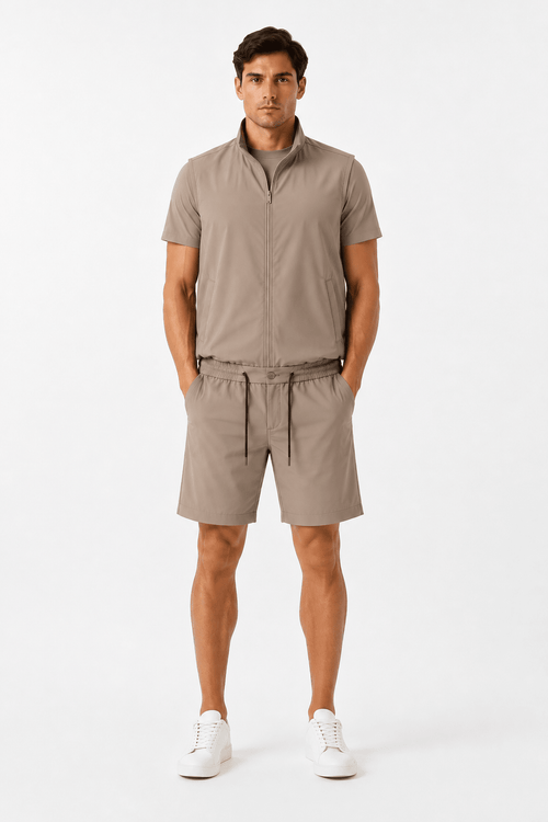 Eloro Beige Riviera Kit-Gilet & Short - ELORObundle