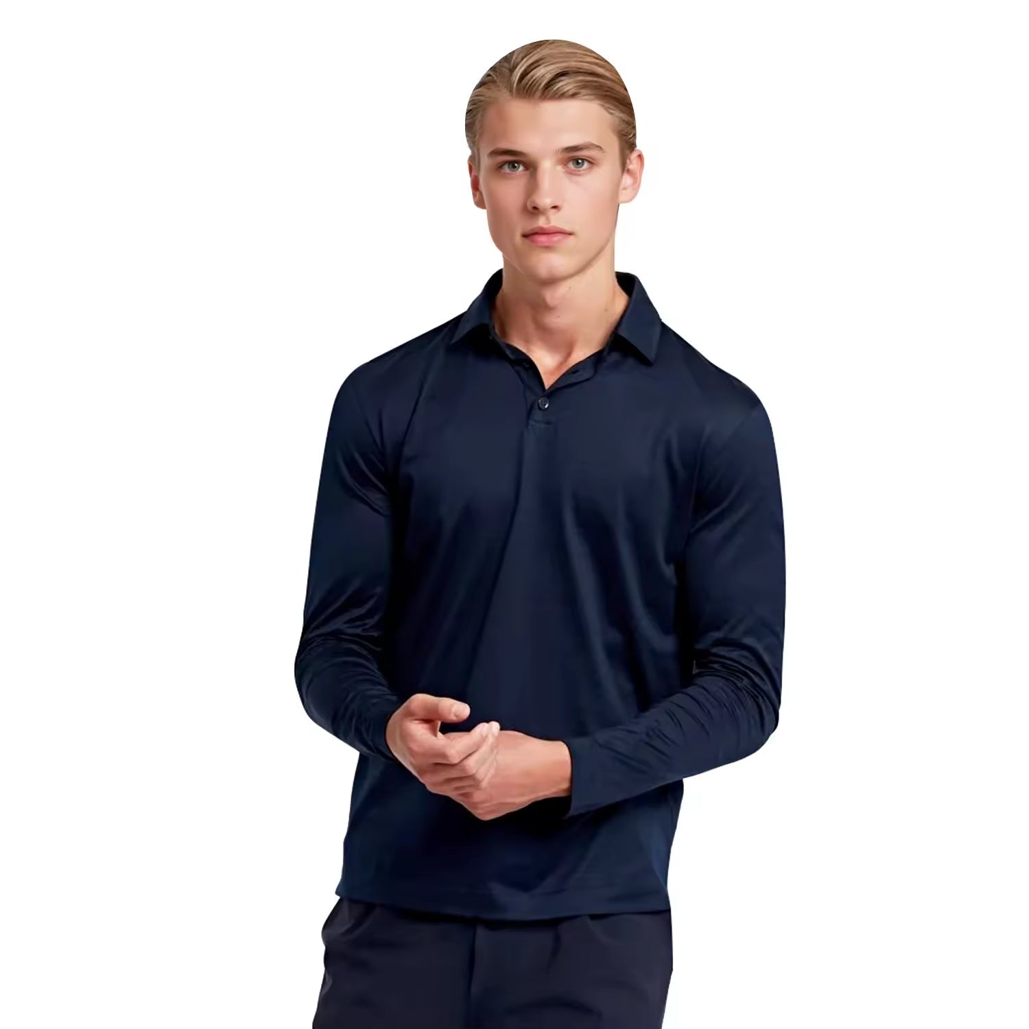 Eloro Blu Navy Polo Longsleeve - ELORO