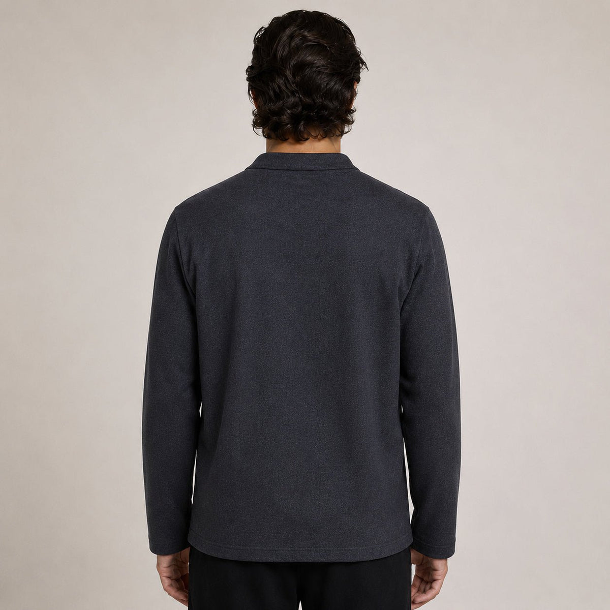 Embroidered Frog-Button Wool Cardigan – Charcoal & Gold - ELORO