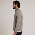 Fine-Knit Zip Wool Cardigan – Taupe - ELORO