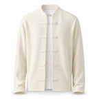 Frog-Button Wool Cardigan – Ivory - ELORO