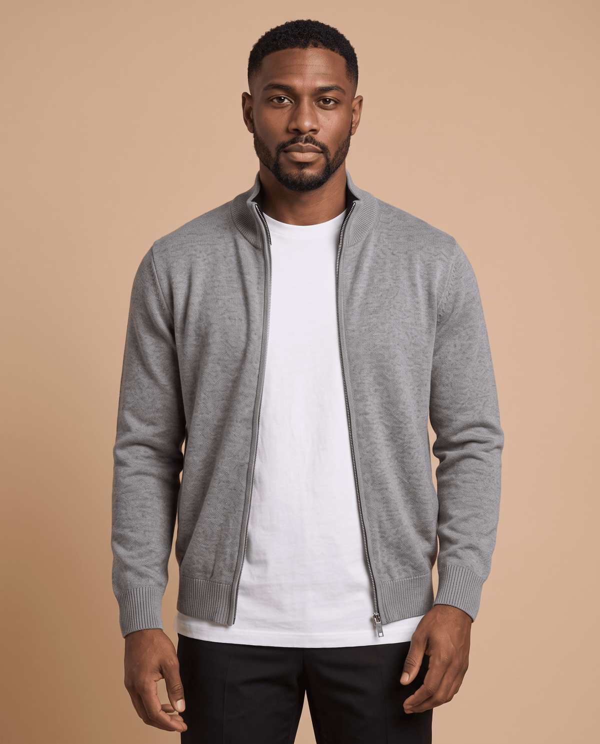 Gray Cardigan Zip - ELORO