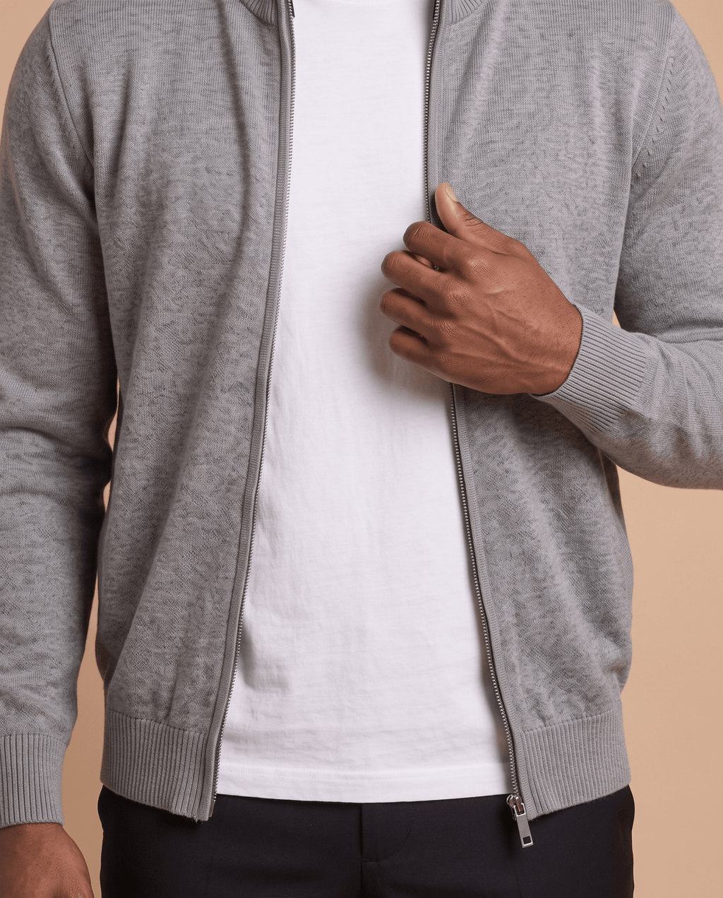 Gray Cardigan Zip - ELORO