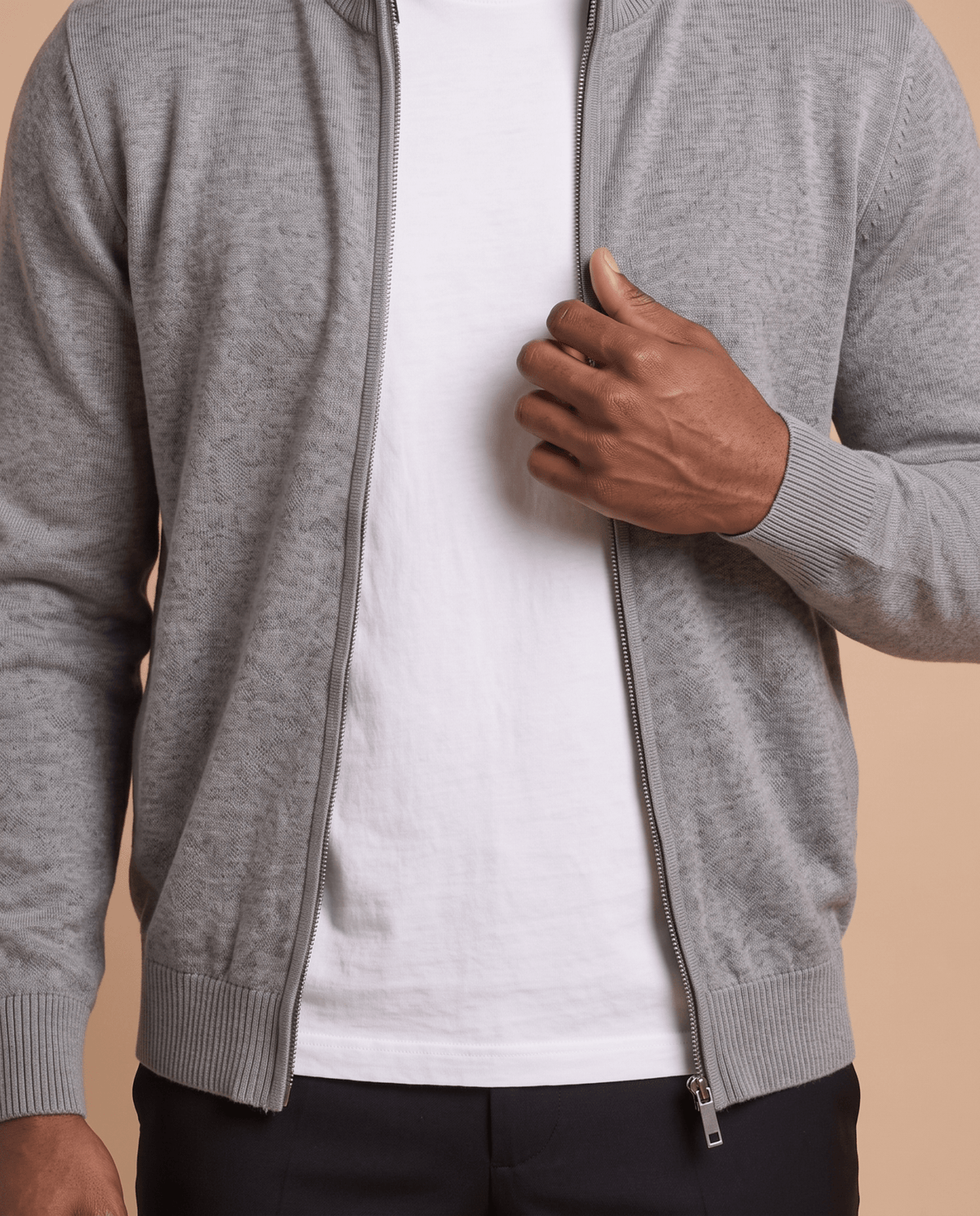 Gray Cardigan Zip - ELORO