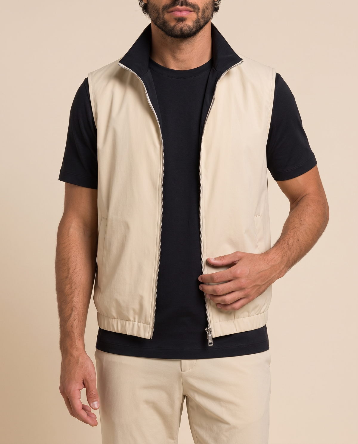 Reversible Motion Gilet — Black & Cream