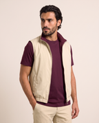Reversible Motion Gilet — Burgundy & Cream