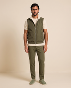 Reversible Motion Gilet — Olive & Cream