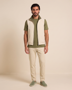 Reversible Motion Gilet — Olive & Cream