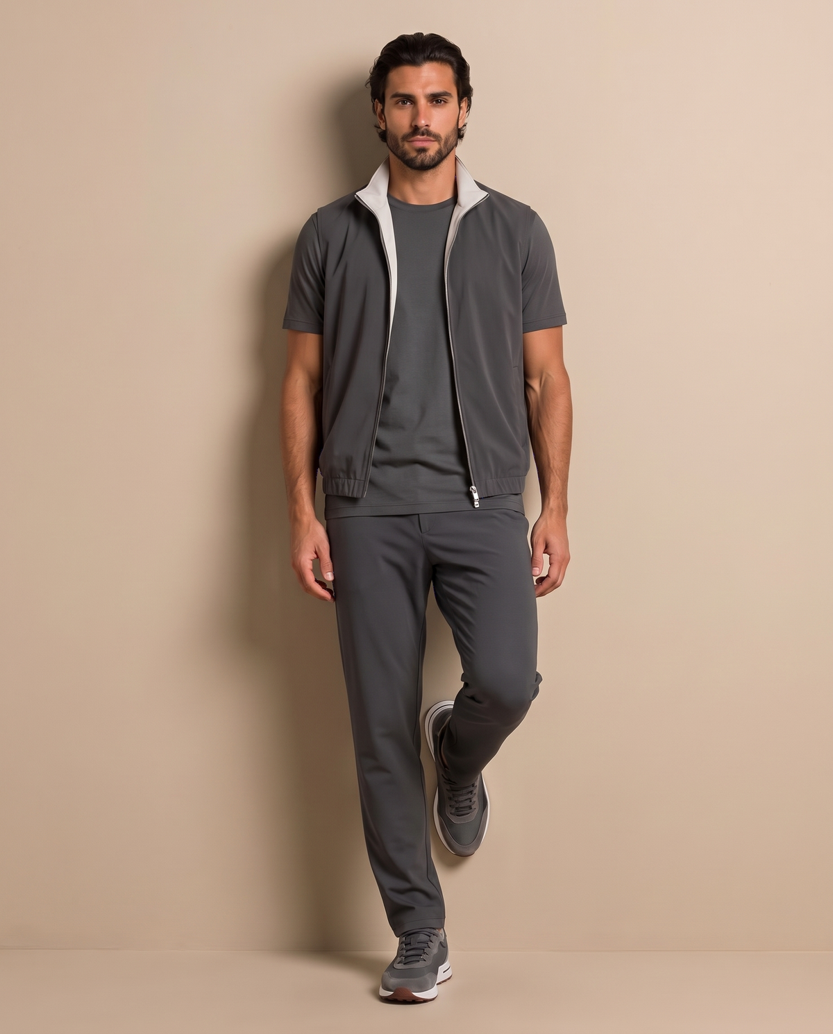 Reversible Motion Gilet — Dark Grey & Light Grey