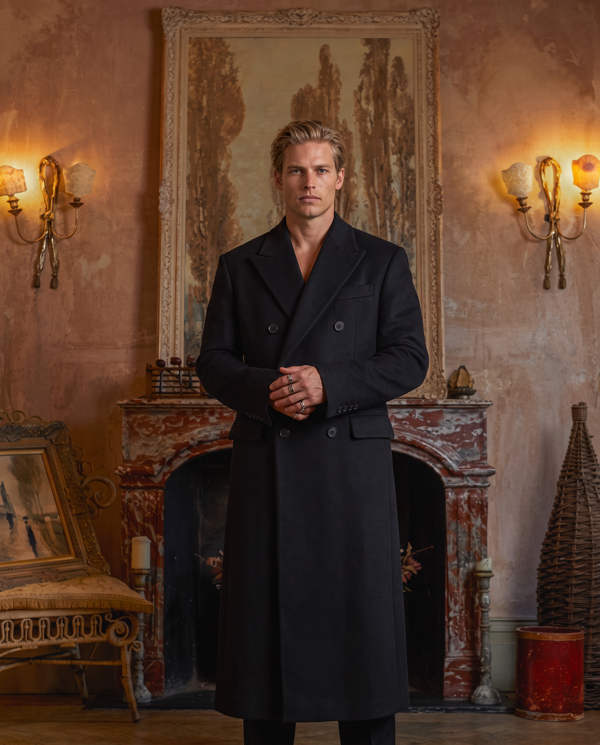 The Double-Breasted Wool Coat – Black