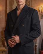 The Double-Breasted Wool Coat – Black