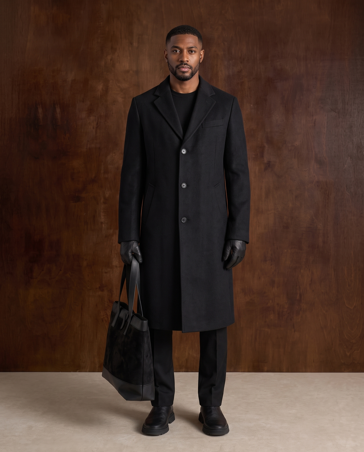 The Long Wool Coat – Black