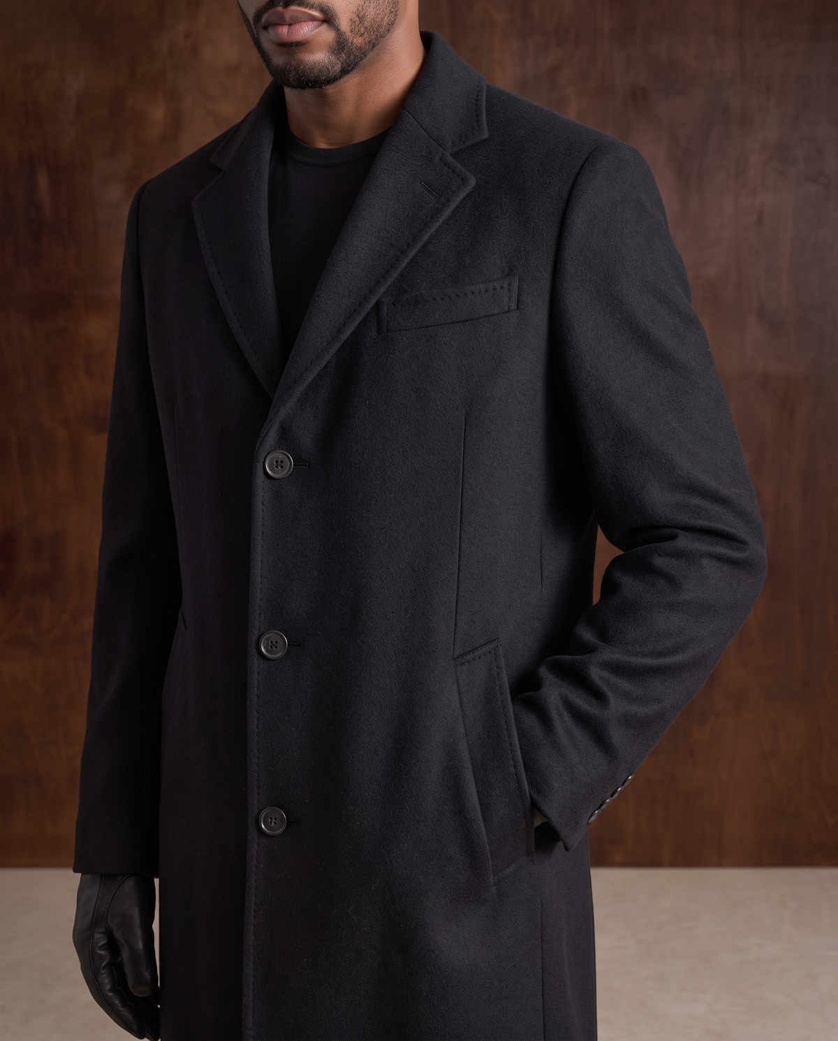 The Long Wool Coat – Black