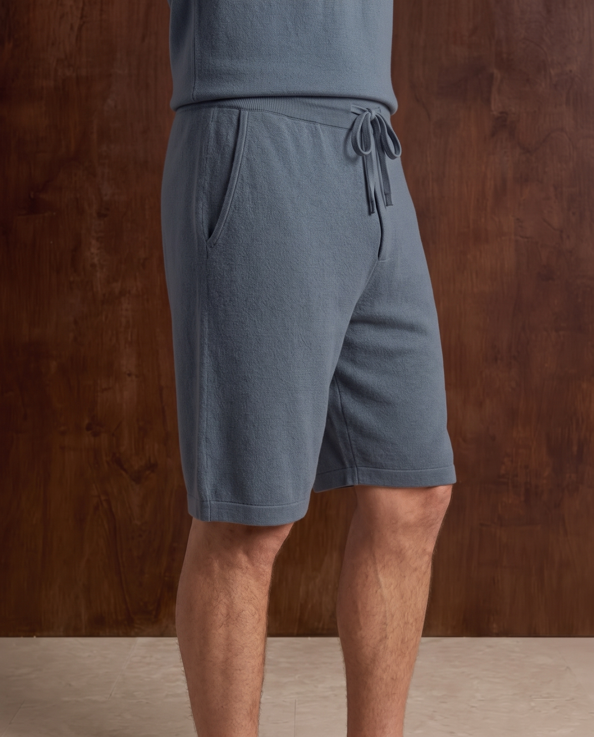 Cashmere Long Shorts – Blue