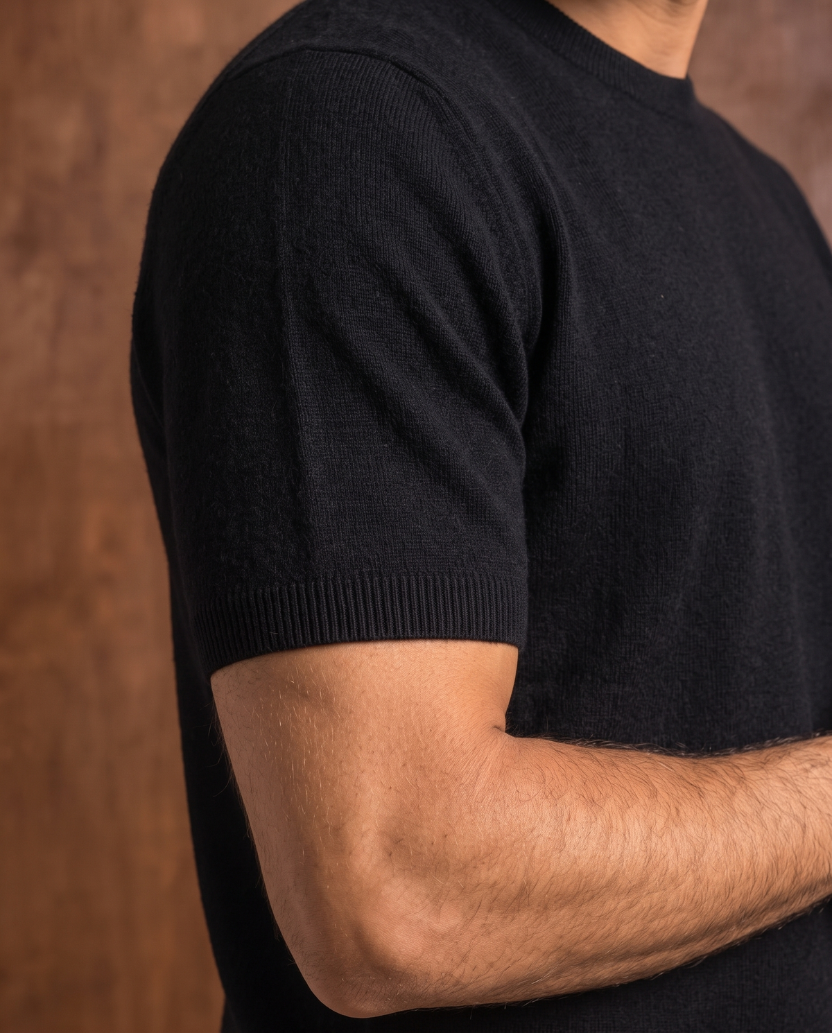 Cashmere Short-Sleeve T-Shirt – Black