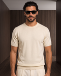 Cashmere Short-Sleeve T-Shirt – Cream