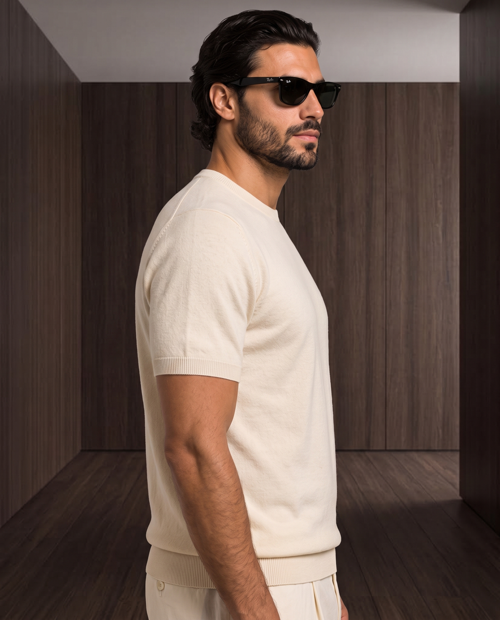 Cashmere Short-Sleeve T-Shirt – Cream