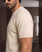 Cashmere Short-Sleeve T-Shirt – Cream