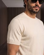 Cashmere Short-Sleeve T-Shirt – Cream