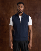 Cashmere Zip Gilet – Navy