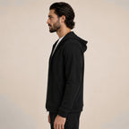 Hooded Wool Blazer Cardigan – Black - ELORO