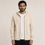 Lightweight Hooded Wool Cardigan – Cream - ELORO