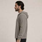 Lightweight Hooded Wool Cardigan – Taupe - ELORO