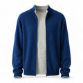 Zip Wool Cardigan – Deep Blue