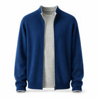 Zip Wool Cardigan – Deep Blue