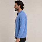 Zip Wool Cardigan – Cornflower Blue